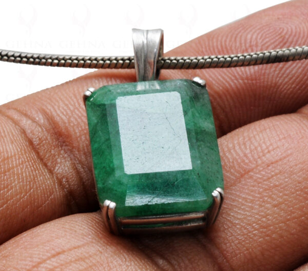 Sakota Mines Emerald Gemstone 925 Silver Pendant SP02-1067