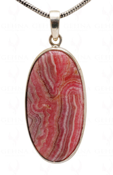 Rhodochrosite Oval Shape Gemstone 925 Silver Pendant SP02-1068