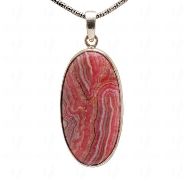 Rhodochrosite Oval Shape Gemstone 925 Silver Pendant SP02-1068