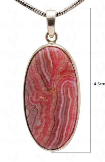 Rhodochrosite Oval Shape Gemstone 925 Silver Pendant SP02-1068