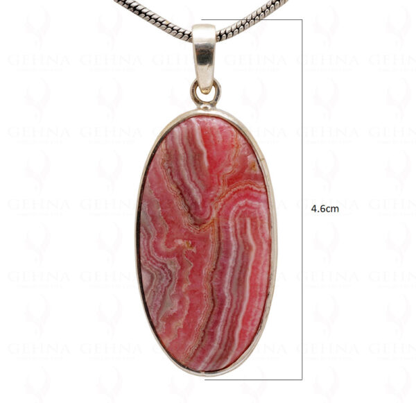 Rhodochrosite Oval Shape Gemstone 925 Silver Pendant SP02-1068