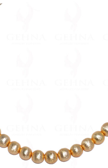 10 Mm Vermeil Bead Necklace & Earrings Set Ln011070