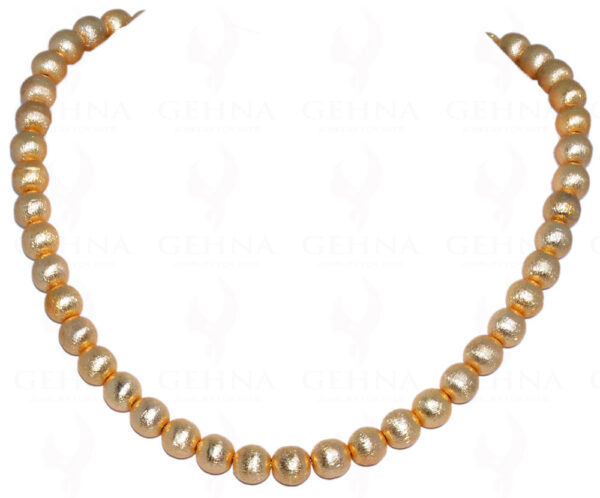 10 Mm Vermeil Bead Necklace & Earrings Set Ln011070