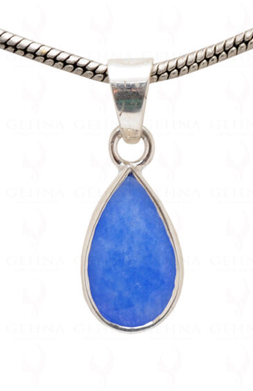 Blue Chalcedony Pear Shape Gemstone 925 Silver Pendant SP02-1071