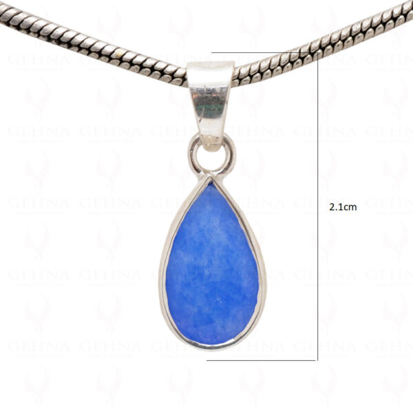 Blue Chalcedony Pear Shape Gemstone 925 Silver Pendant SP02-1071