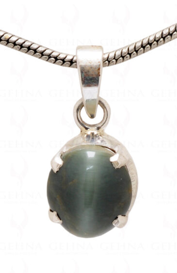 Catseye Oval Shape Gemstone 925 Silver Pendant SP02-1072