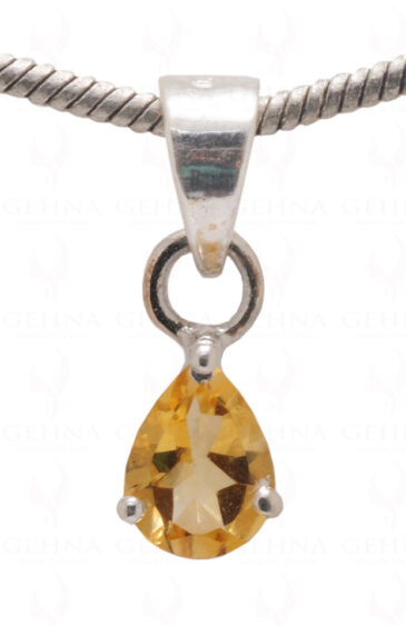 Citrine Pear Shape Gemstone 925 Silver Pendant SP02-1073