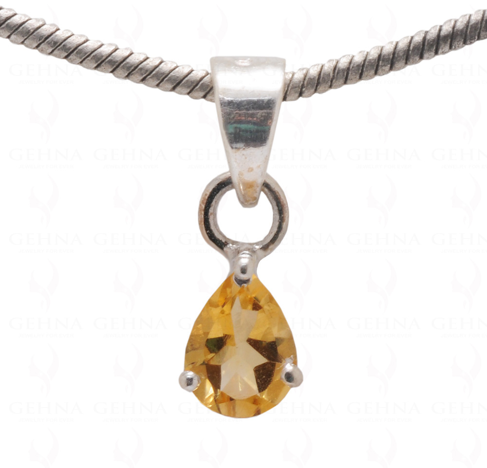 Citrine Pear Shape Gemstone 925 Silver Pendant SP02-1073