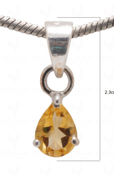 Citrine Pear Shape Gemstone 925 Silver Pendant SP02-1073