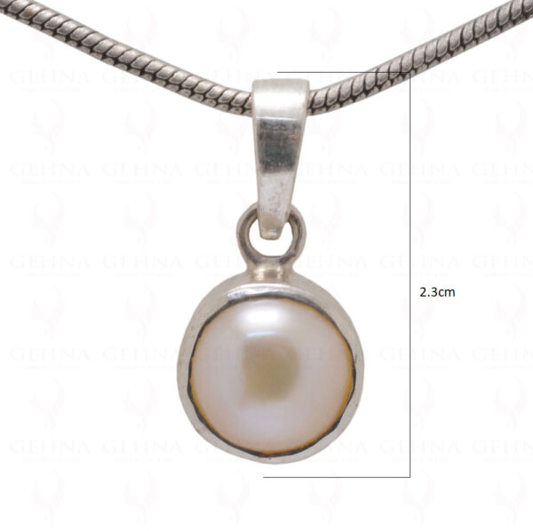 Natural Sea Water Pearl Round Studded In 925 Silver Pendant SP02-1074