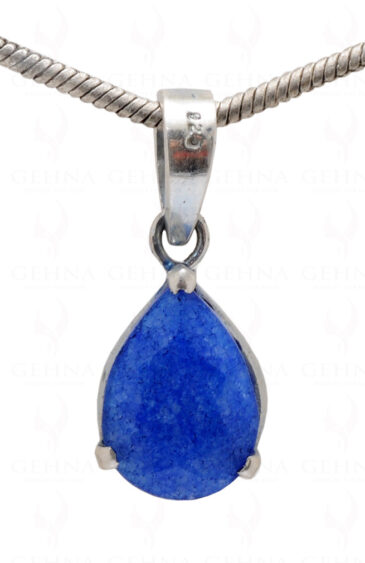 Blue Chalcedony Pear Shape Gemstone 925 Silver Pendant SP02-1076