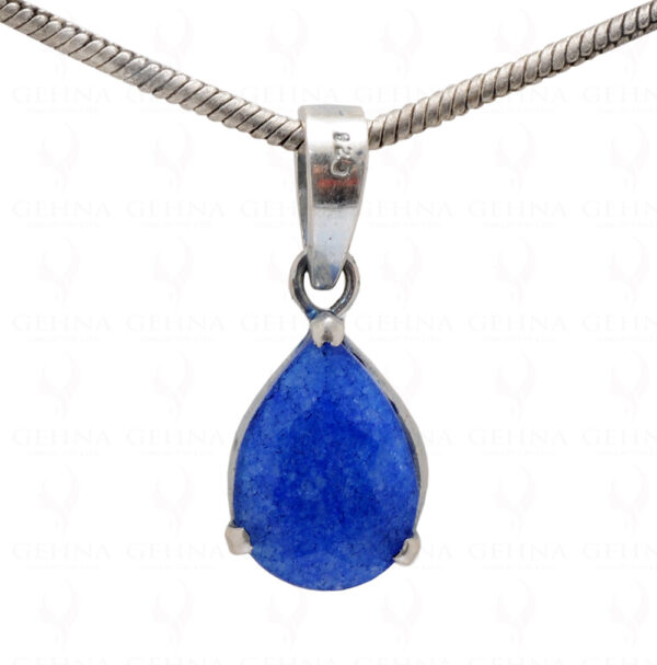 Blue Chalcedony Pear Shape Gemstone 925 Silver Pendant SP02-1076