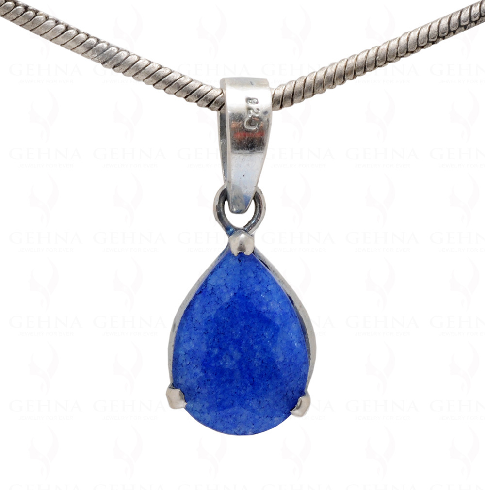 Blue Chalcedony Pear Shape Gemstone 925 Silver Pendant SP02-1076