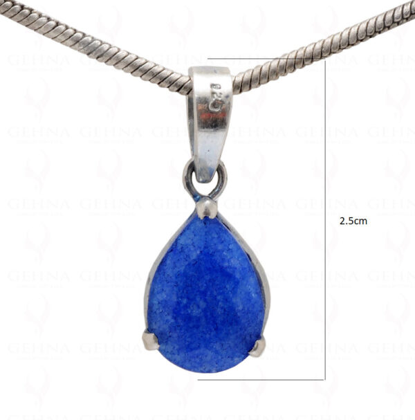 Blue Chalcedony Pear Shape Gemstone 925 Silver Pendant SP02-1076