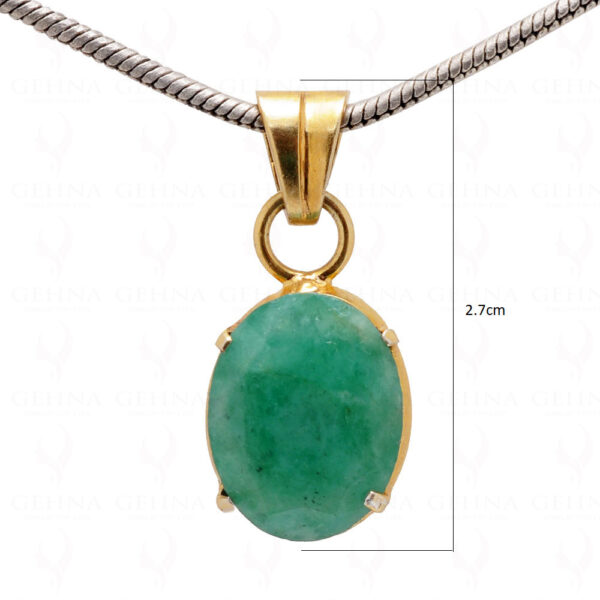 Emerald Oval Shape Gemstone 925 Silver Pendant SP02-1077