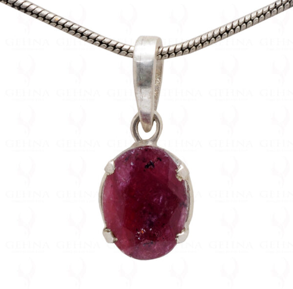 Ruby Oval Shape Gemstone 925 Silver Pendant SP02-1078