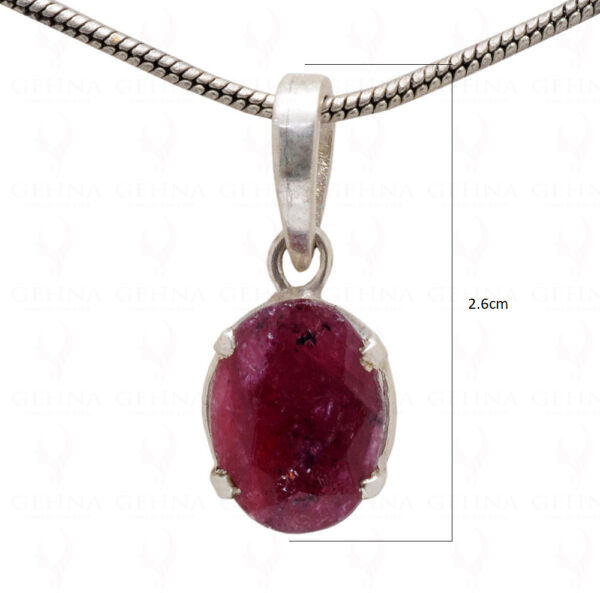 Ruby Oval Shape Gemstone 925 Silver Pendant SP02-1078