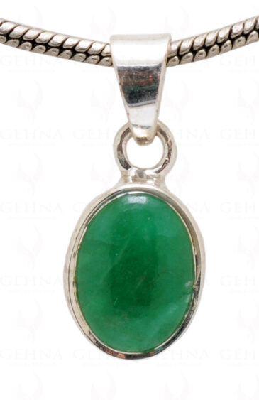 Emerald Oval Shape Gemstone 925 Silver Pendant SP02-1080