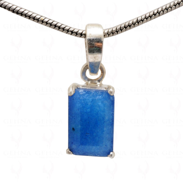 Blue Chalcedony Octagon Shape Gemstone 925 Silver Pendant SP02-1081