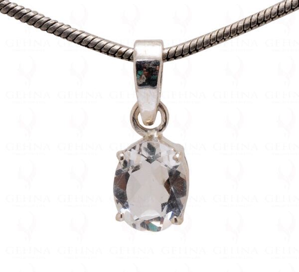 Cubic Zirconia Oval Shape Gemstone 925 Silver Pendant SP02-1083