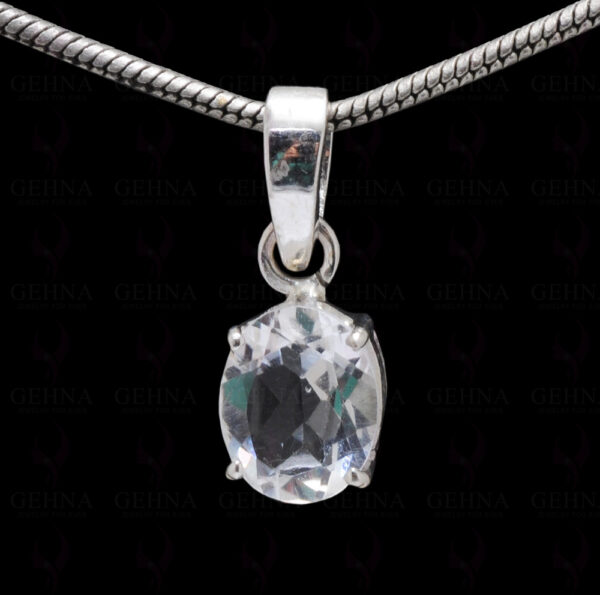 Cubic Zirconia Oval Shape Gemstone 925 Silver Pendant SP02-1083