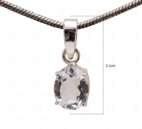 Cubic Zirconia Oval Shape Gemstone 925 Silver Pendant SP02-1083