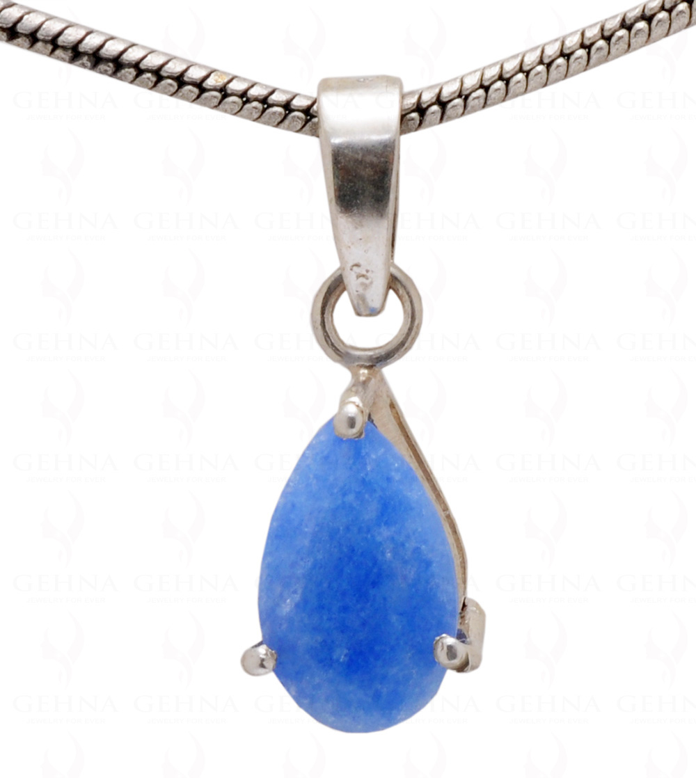 Blue Chalcedony Pear Shape Gemstone 925 Silver Pendant SP02-1085