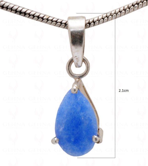 Blue Chalcedony Pear Shape Gemstone 925 Silver Pendant SP02-1085