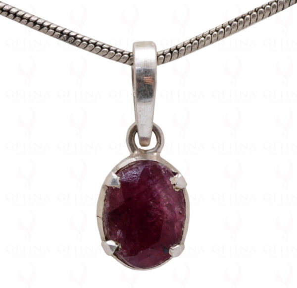 Ruby Oval Shape Gemstone 925 Silver Pendant SP02-1087