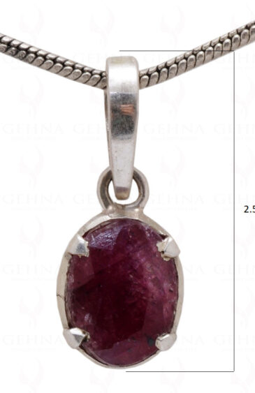 Ruby Oval Shape Gemstone 925 Silver Pendant SP02-1087