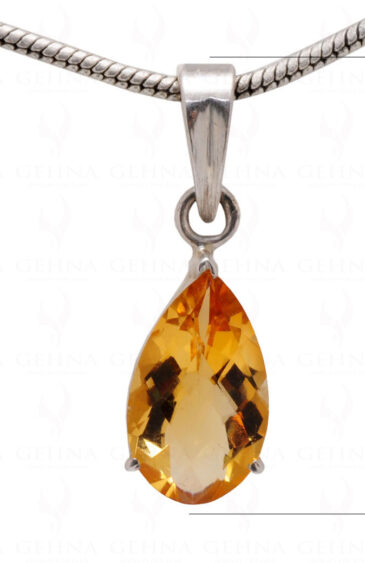 Citrine Pear Shape Gemstone 925 Silver Pendant SP02-1088