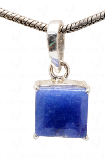 Blue Sapphire Square Shape Gemstone 925 Silver Pendant SP02-1090