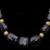 Pearl & Petrol Tourmaline Gemstone Ball Lac Necklace & Earring Set Ln011090