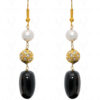 Pearl & Petrol Tourmaline Gemstone Ball Lac Necklace & Earring Set Ln011090