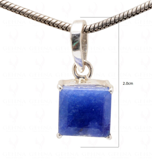 Blue Sapphire Square Shape Gemstone 925 Silver Pendant SP02-1090