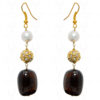 Pearl & Petrol Tourmaline Gemstone Ball Lac Necklace & Earring Set Ln011090