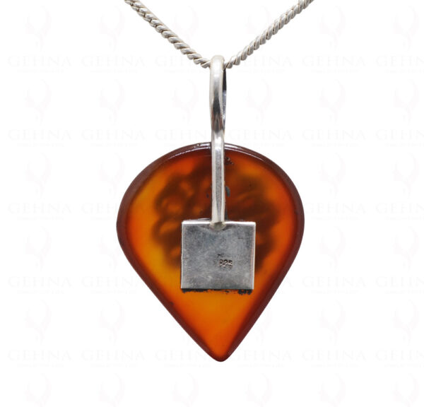 Carnelian Pear Shape Gemstone Studded 925 Sterling Silver Pendant Sp031091