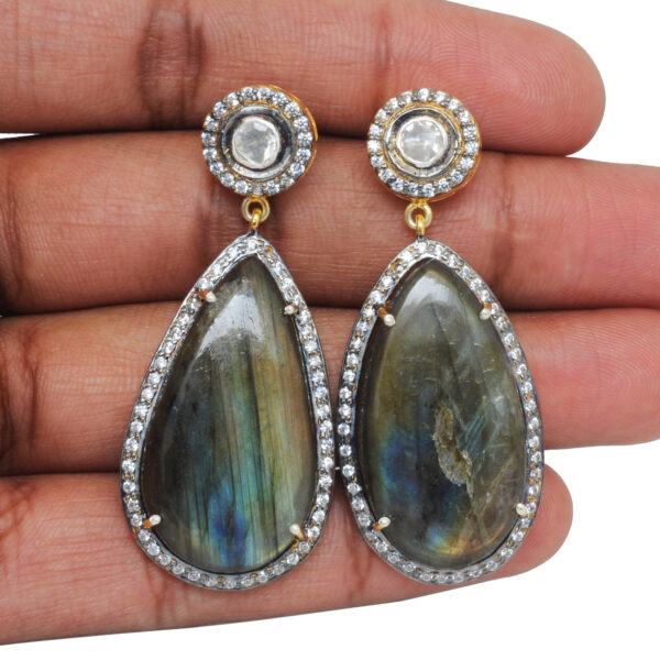 Labourite Gemstone Earrings Made In 925 Sterling Silver For Women Se011091