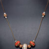 Pearl & Coral Gemstone Jadau Lac Ball Necklace Ln011092
