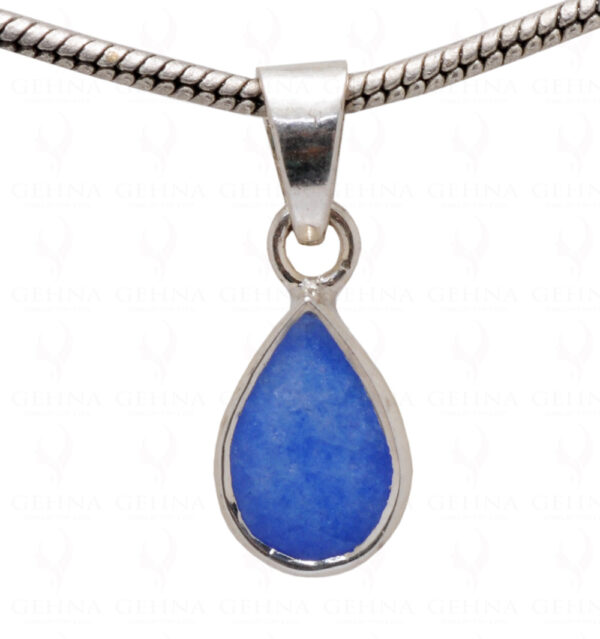 Blue Chalcedony Pear Shape Gemstone 925 Silver Pendant SP02-1092