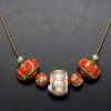 Pearl & Coral Gemstone Jadau Lac Ball Necklace Ln011092