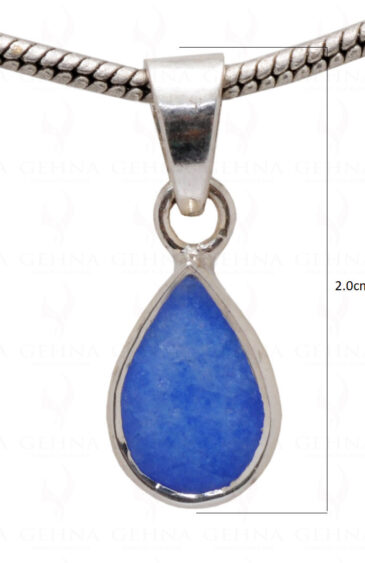 Blue Chalcedony Pear Shape Gemstone 925 Silver Pendant SP02-1092