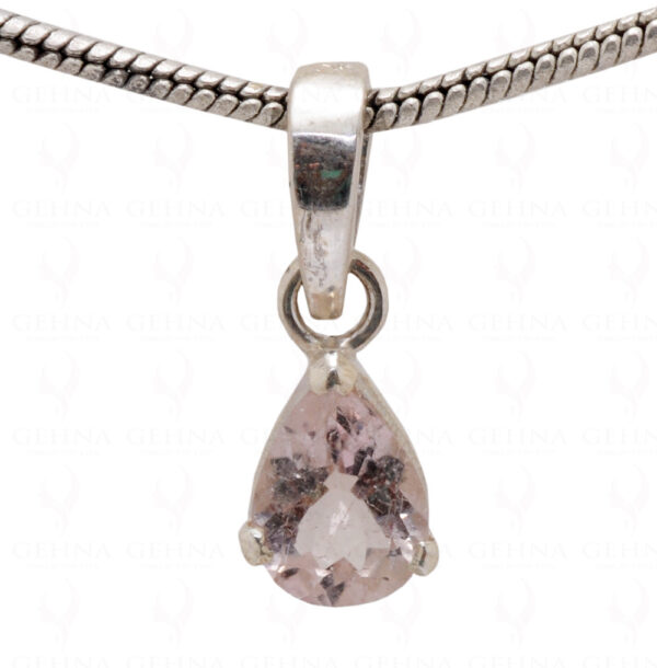 Pink Tourmaline Pear Shape Gemstone 925 Silver Pendant SP02-1093