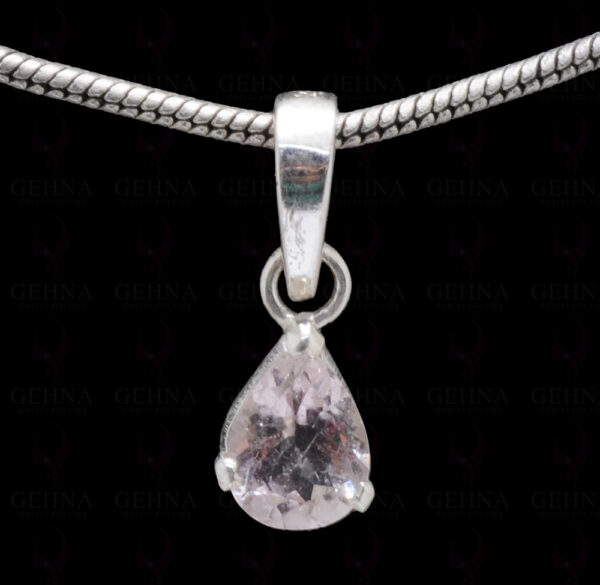 Pink Tourmaline Pear Shape Gemstone 925 Silver Pendant SP02-1093