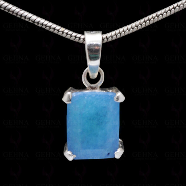 Blue Chalcedony Octagon Shape Gemstone 925 Silver Pendant SP02-1095