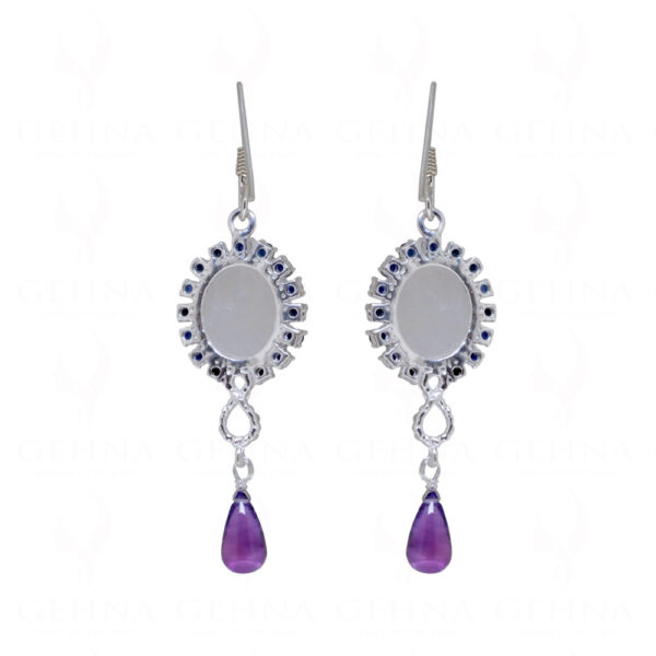 Moon Stone & Multicolor Gemstone Studded 925 Sterling Silver Earring SE04-1095