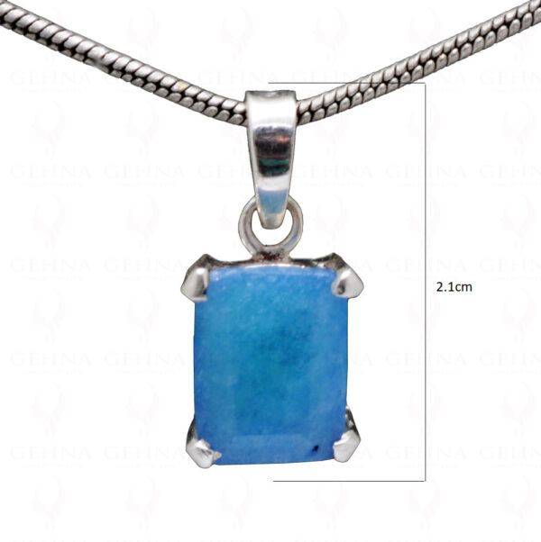 Blue Chalcedony Octagon Shape Gemstone 925 Silver Pendant SP02-1095