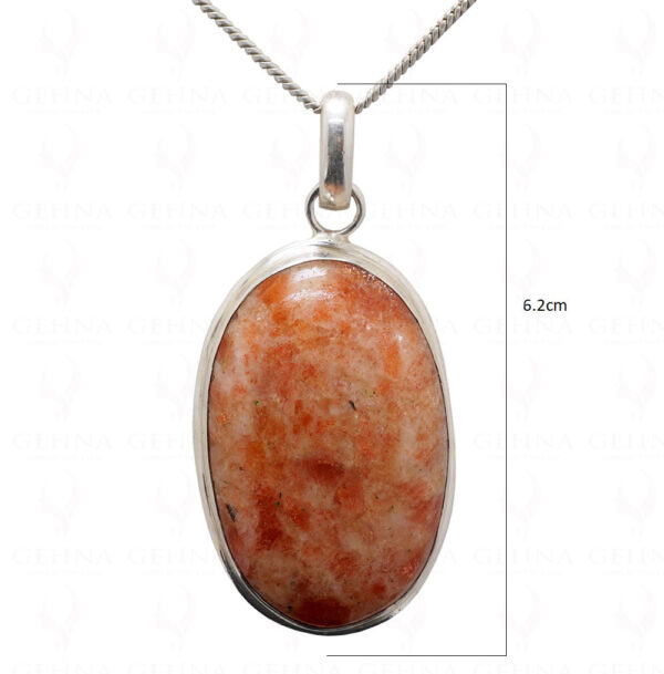 Sunstone Oval Shape Gemstone Studded 925 Sterling Silver Pendant Sp031095