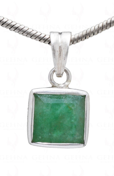Sakota Mines Square Shape Emerald Gemstone 925 Silver Pendant SP02-1096