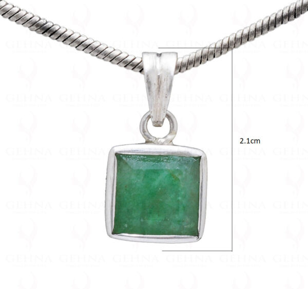 Sakota Mines Square Shape Emerald Gemstone 925 Silver Pendant SP02-1096